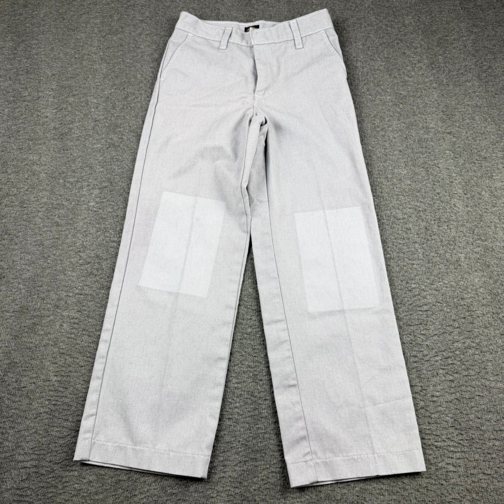 Dickies Boys Size 8 Straight Leg Work Pants Light Gray Reinforced Knee W411254